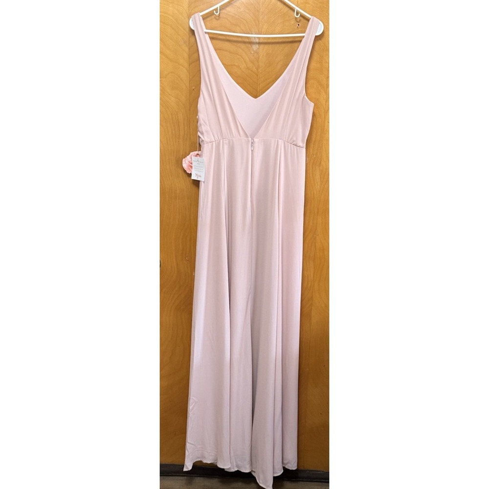 Show Me Your MuMu Jenn Chiffon Bridesmaid Maxi Dress Dusty Blush Sz Large NWT - Picture 3 of 10